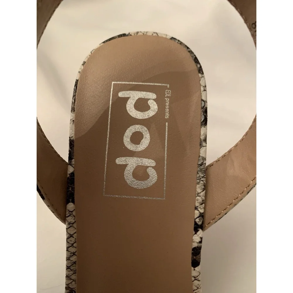 Pop Casen Snakeskin Strappy Heels Size 8 M Women club brand new with tags no box